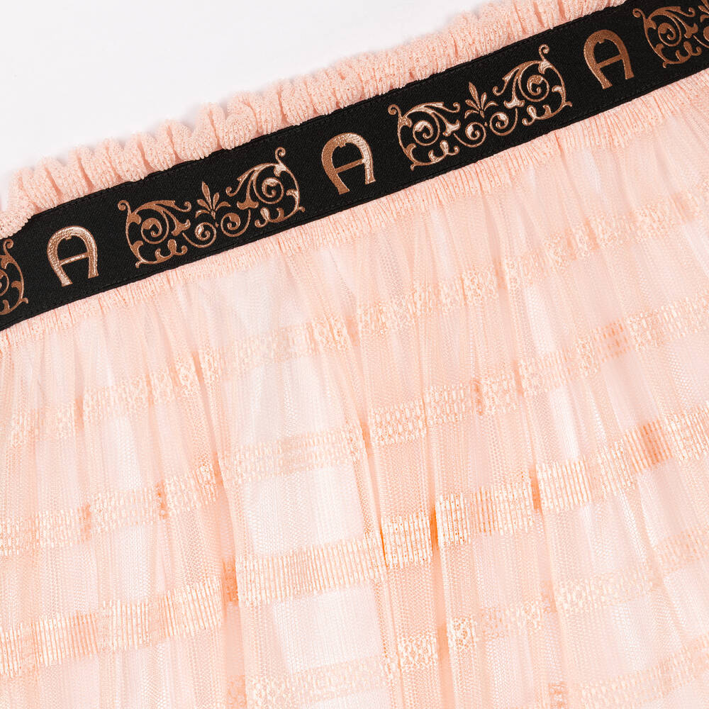 AIGNER-Розово-белое платье с бабочкой | Childrensalon Outlet