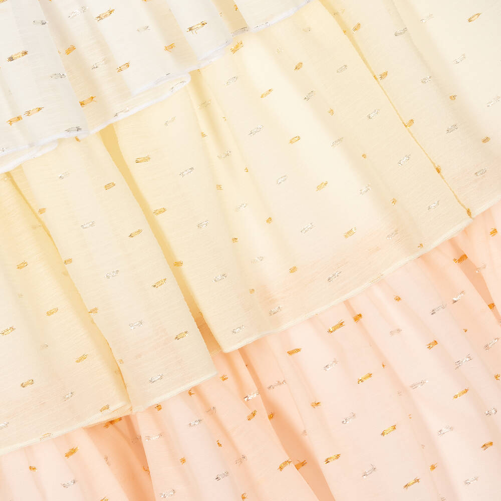 AIGNER-Розово-желтая шифоновая юбка | Childrensalon Outlet