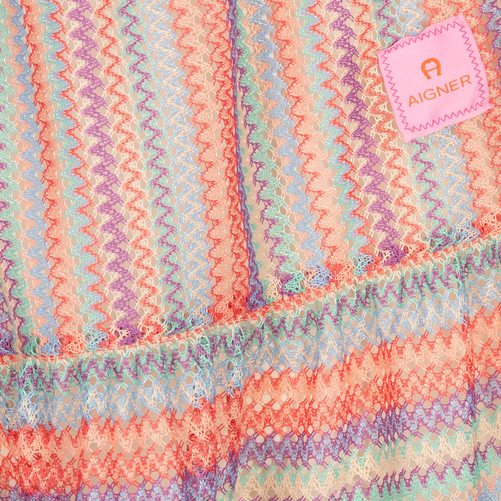 AIGNER-Розовая вязаная юбка с зигзагами для подростков | Childrensalon Outlet