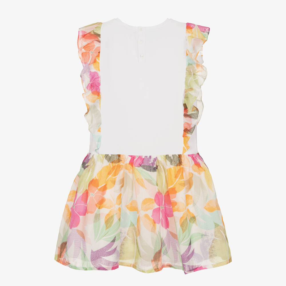 AIGNER-Белое хлопковое платье с цветами | Childrensalon Outlet