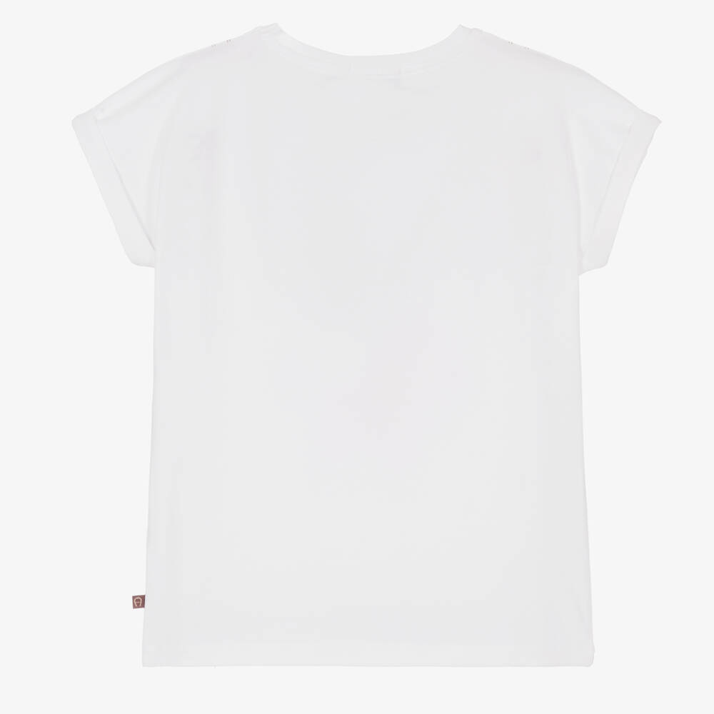 AIGNER-Teen Girls White Logo T-Shirt | Childrensalon Outlet