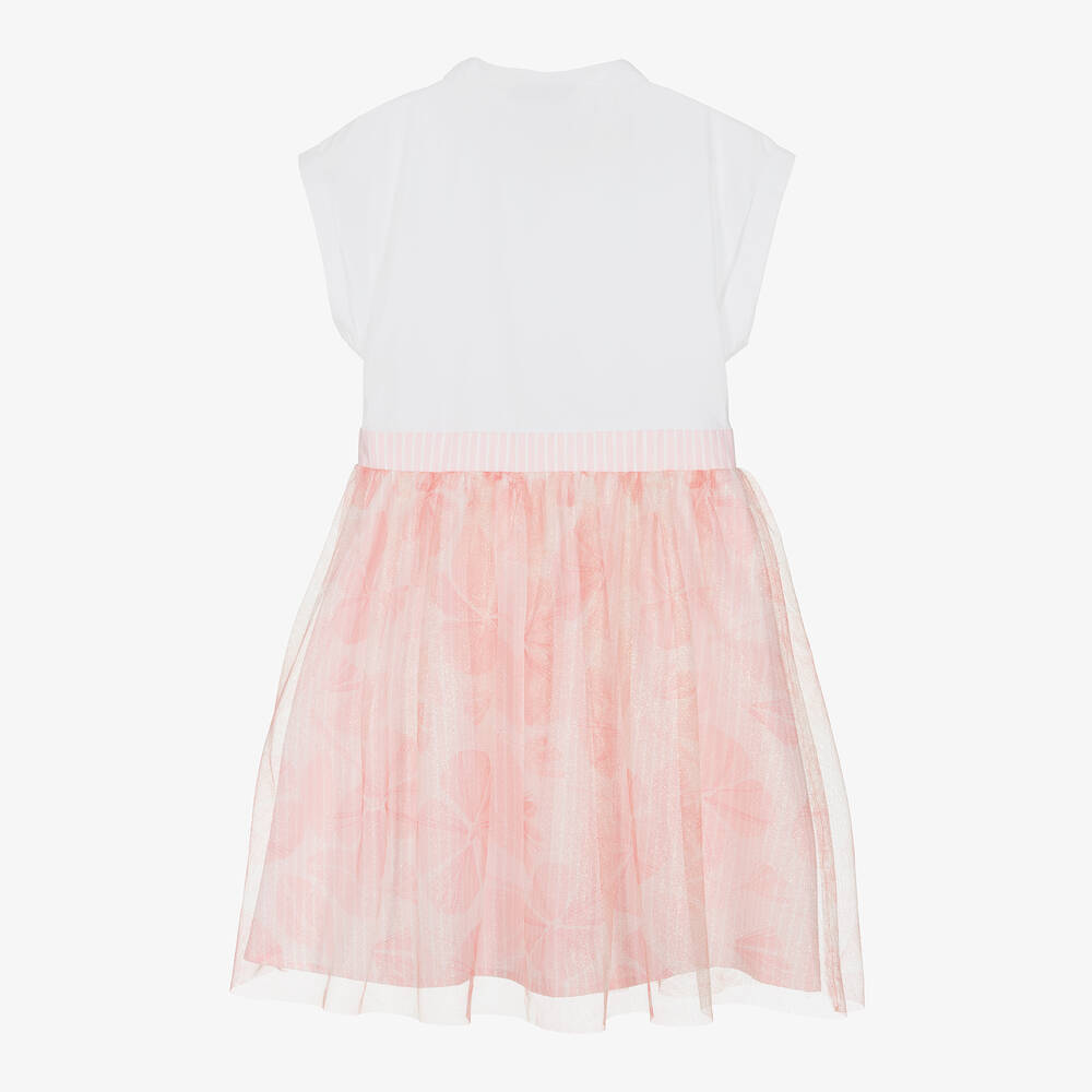 AIGNER-Бело-розовое платье-рубашка | Childrensalon Outlet