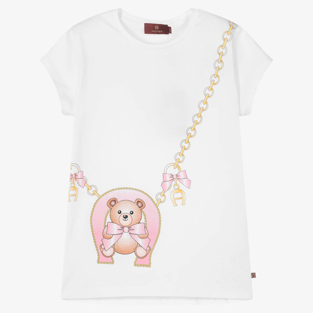 AIGNER - T-shirt blanc Ado fille | Childrensalon