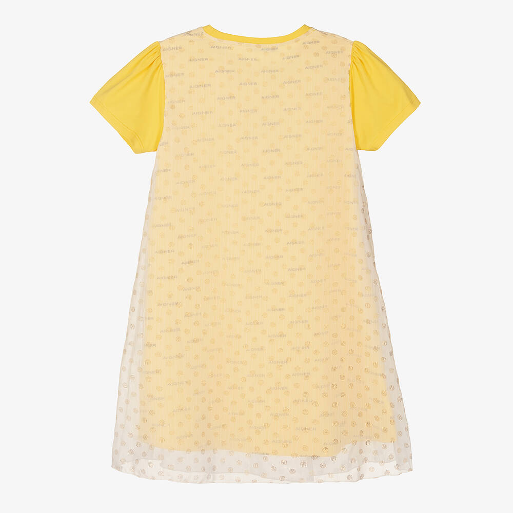 AIGNER-فستان شيفون لون أصفر | Childrensalon Outlet