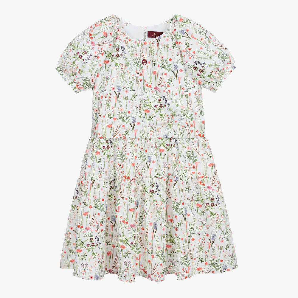 AIGNER - Кремовое платье в цветочек для девушек | Childrensalon