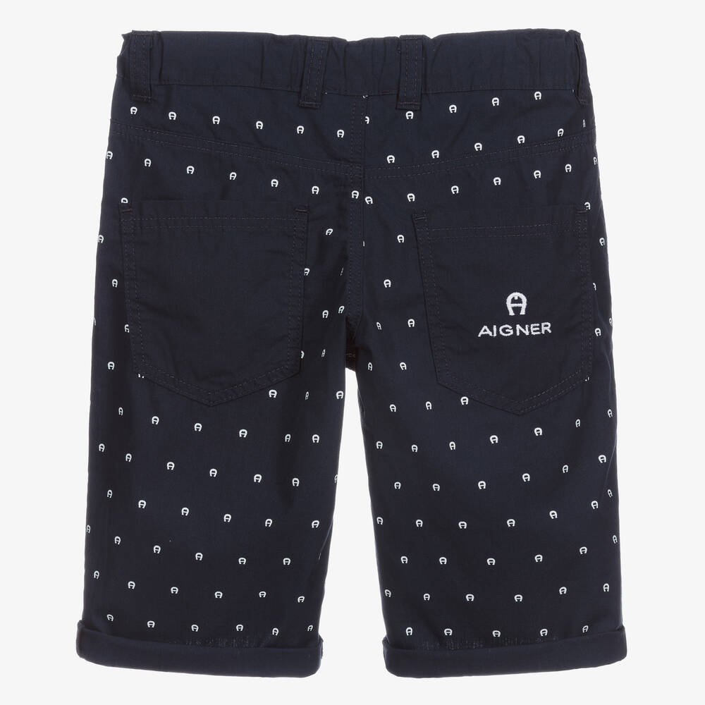 AIGNER-Темно-синие шорты с логотипом для подростков | Childrensalon Outlet