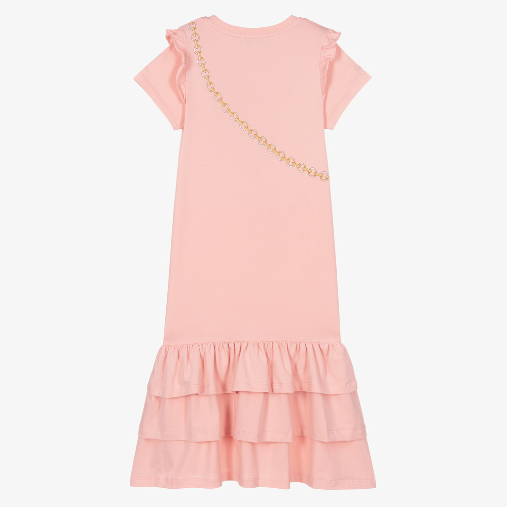 AIGNER-فستان تينز قطن جيرسي لون زهري فاتح | Childrensalon Outlet