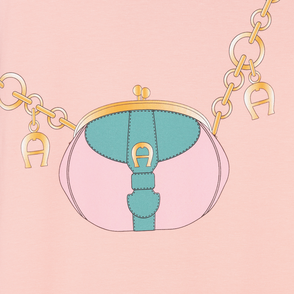 AIGNER-فستان تينز قطن جيرسي لون زهري فاتح | Childrensalon Outlet