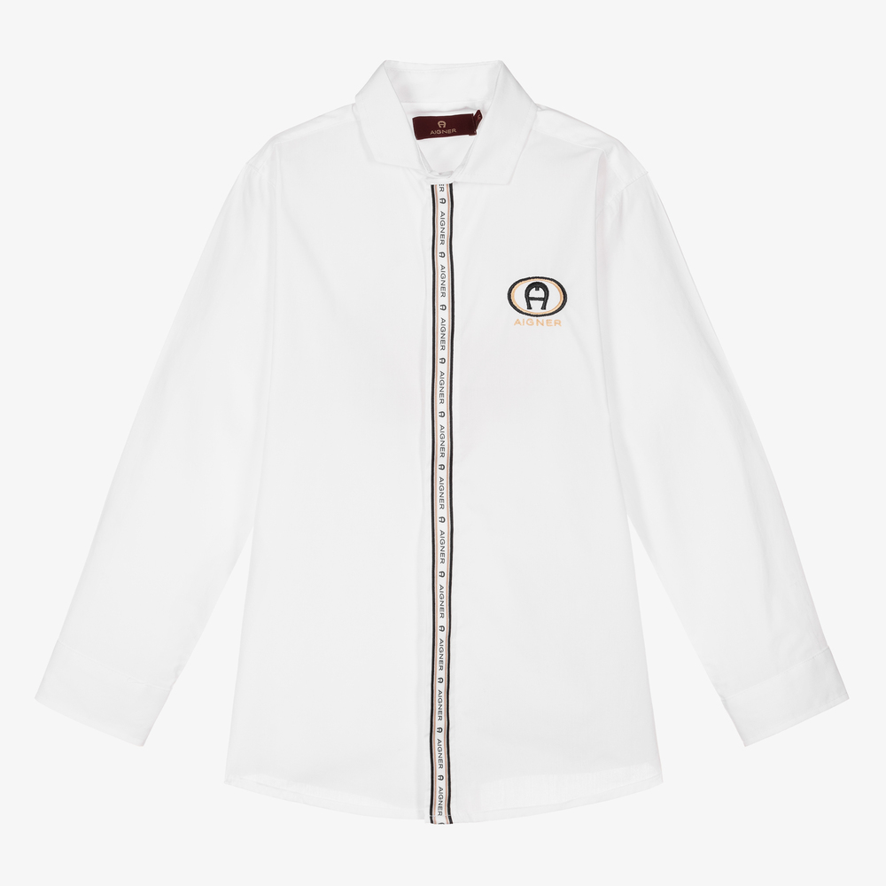 AIGNER - Chemise blanche en coton Ado | Childrensalon