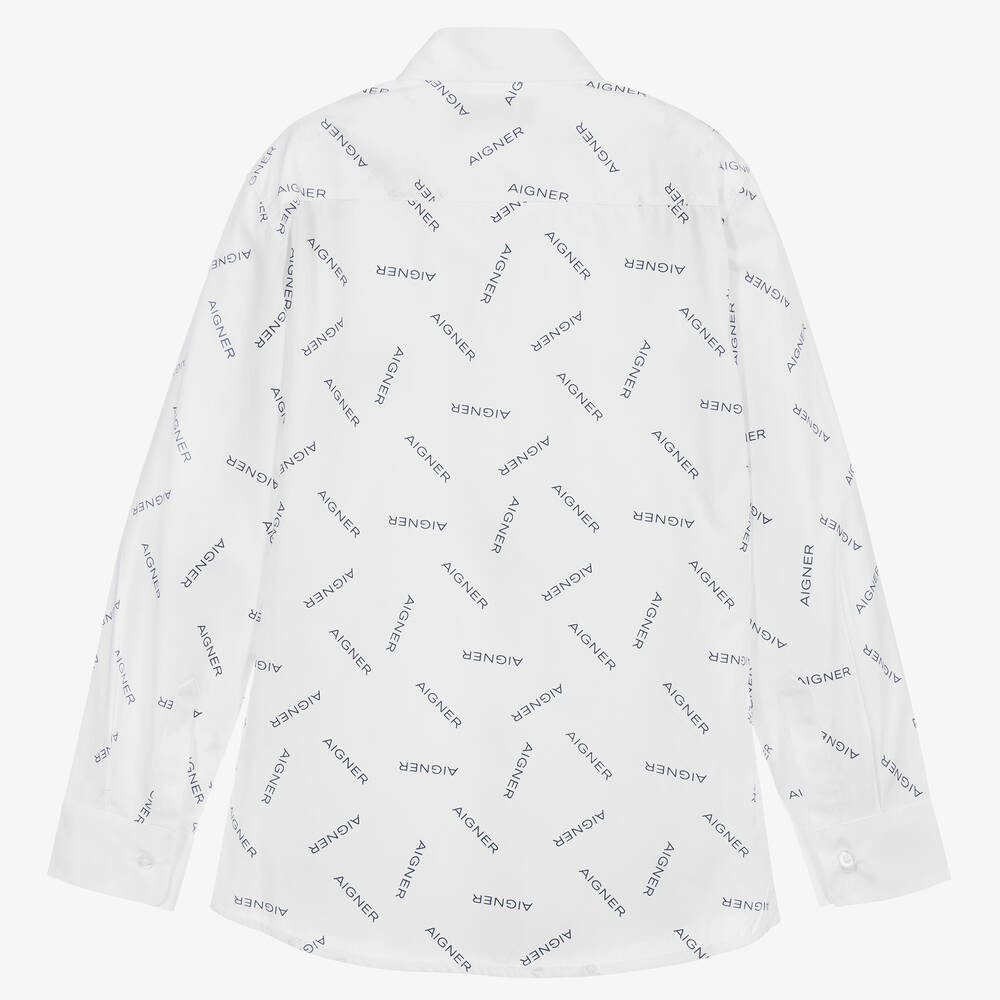 AIGNER-Teen White Logo Shirt | Childrensalon Outlet