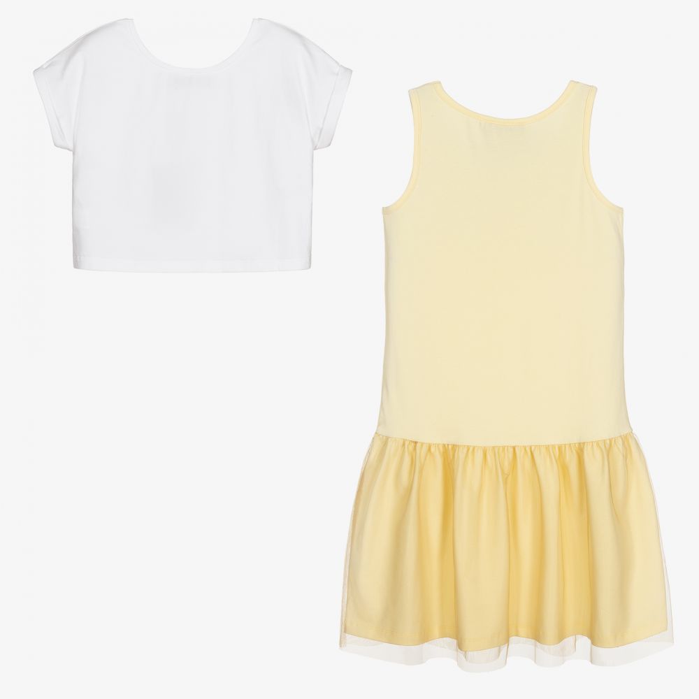 AIGNER-Teen Yellow Logo Dress Set | Childrensalon Outlet