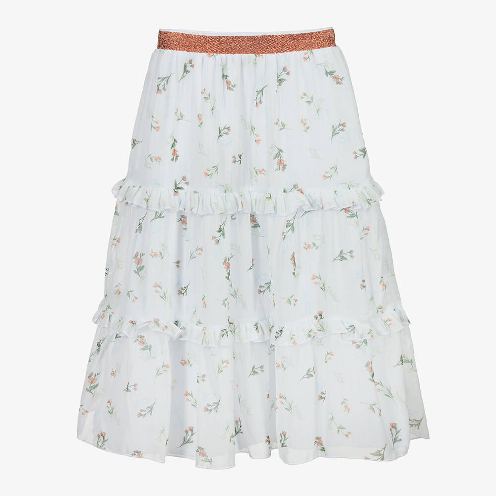 AIGNER - Белая юбка с цветочным рисунком | Childrensalon
