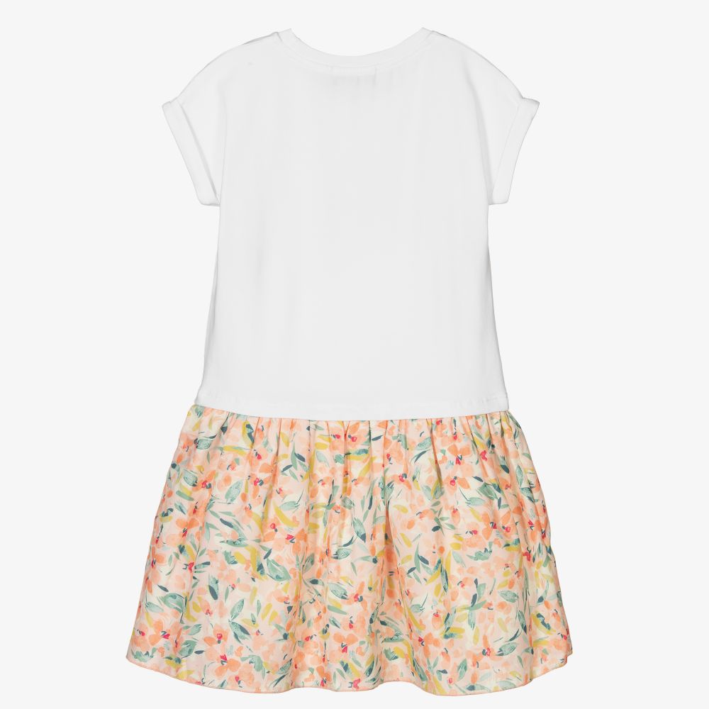 AIGNER-Бело-оранжевое платье в цветочек | Childrensalon Outlet