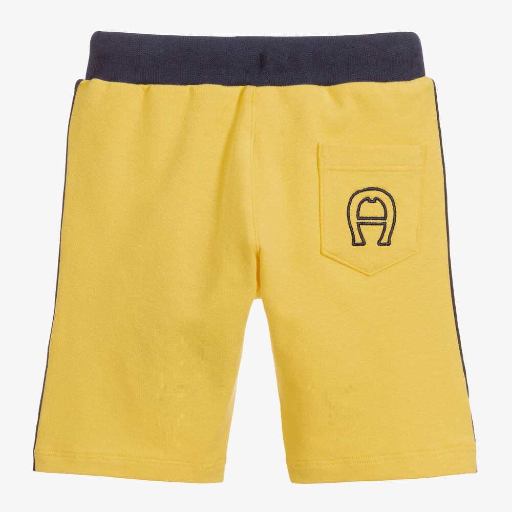 AIGNER-Yellow Cotton Jersey Shorts | Childrensalon Outlet