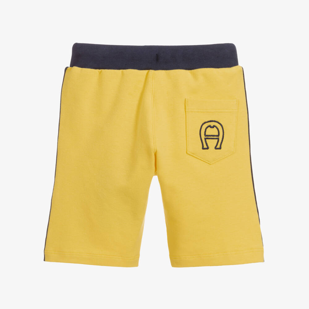 AIGNER-Yellow Cotton Jersey Shorts | Childrensalon Outlet