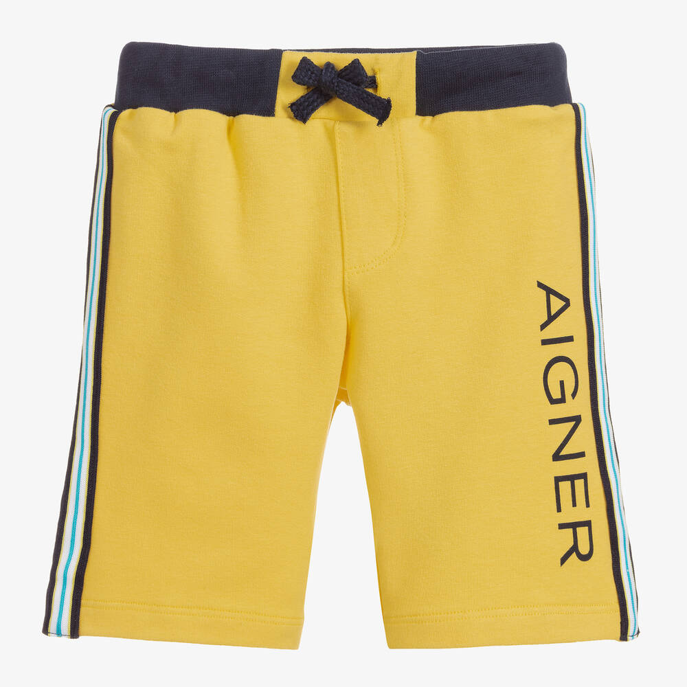 AIGNER - Yellow Cotton Jersey Shorts | Childrensalon