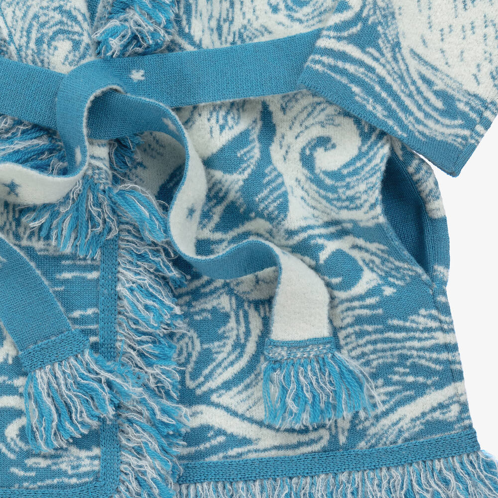 Alanui-Blue Antarctic Expedition Wool Cardigan | Childrensalon Outlet