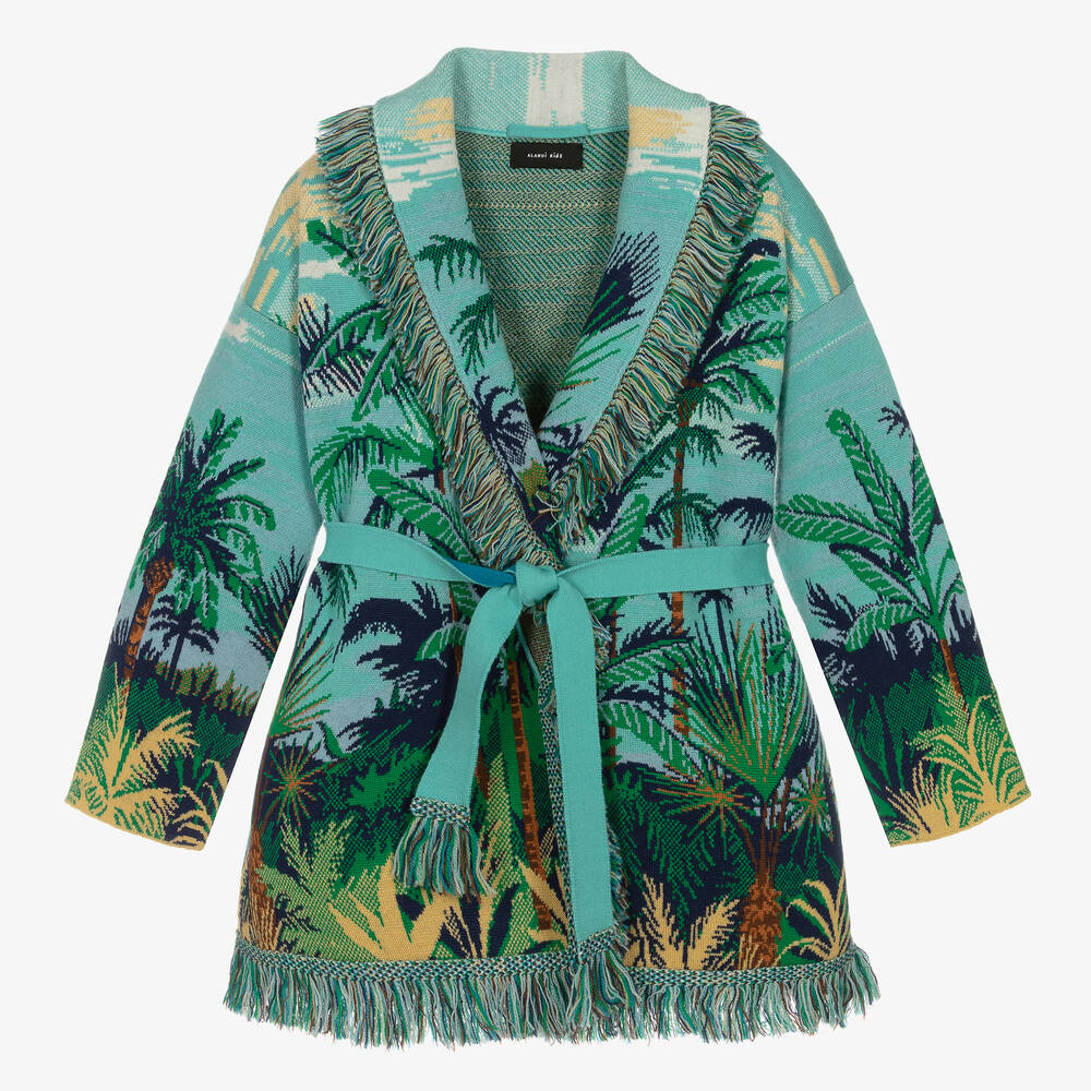 Alanui - Blue & Green Tropical Wool Icon Cardigan | Childrensalon