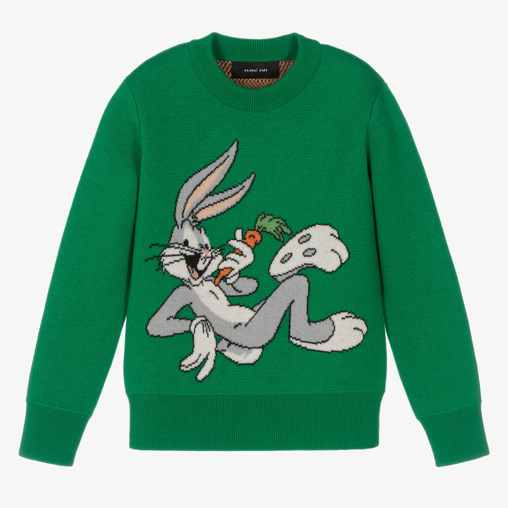 Alanui - Зеленый шерстяной свитер Looney Tunes | Childrensalon