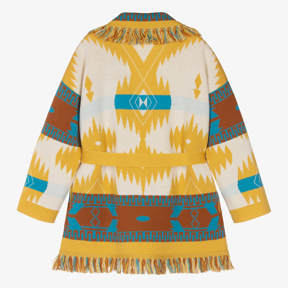 Alanui-Yellow & Ivory Wool Icon Cardigan | Childrensalon Outlet