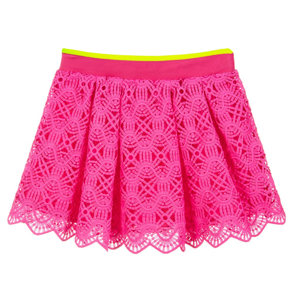 Alberta Ferretti - Fuchsia Pink Cotton Lace Skirt | Childrensalon