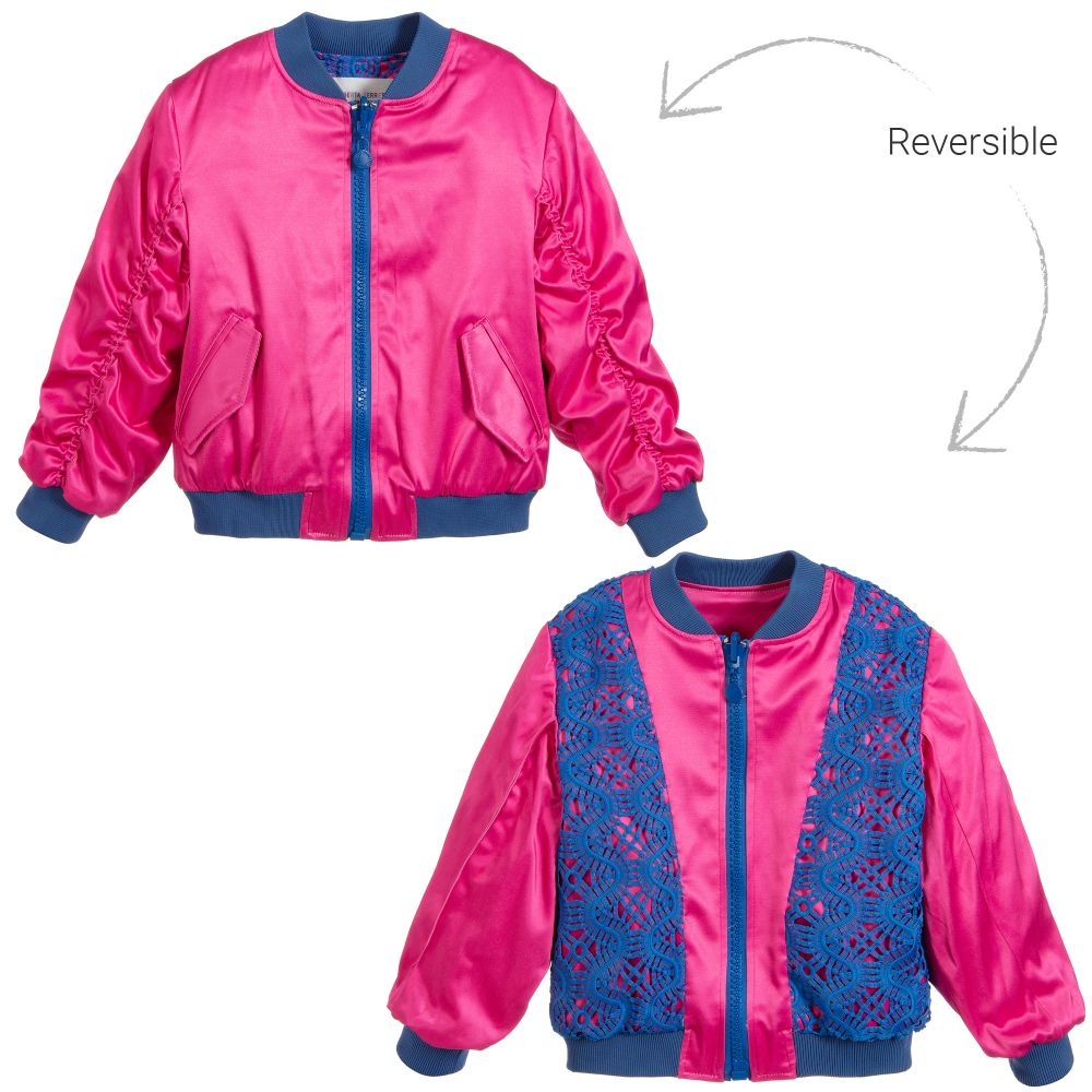 Alberta Ferretti - Pink & Blue Reversible Jacket | Childrensalon
