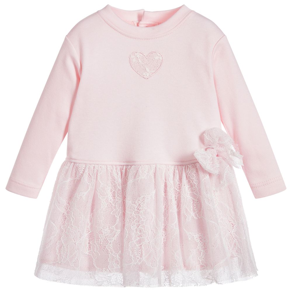 Aletta Pink Cotton Lace Dress Childrensalon Outlet