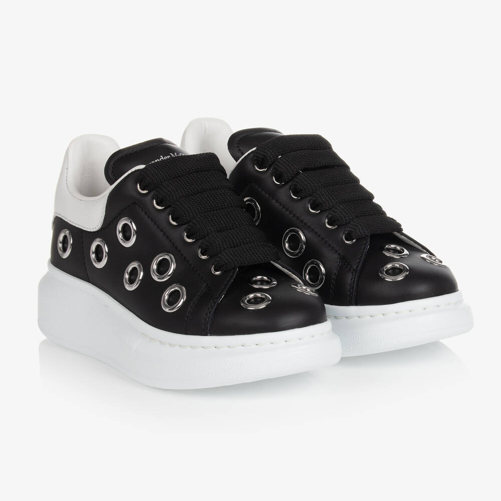 Alexander McQueen - Baskets oversize noires à œillets | Childrensalon