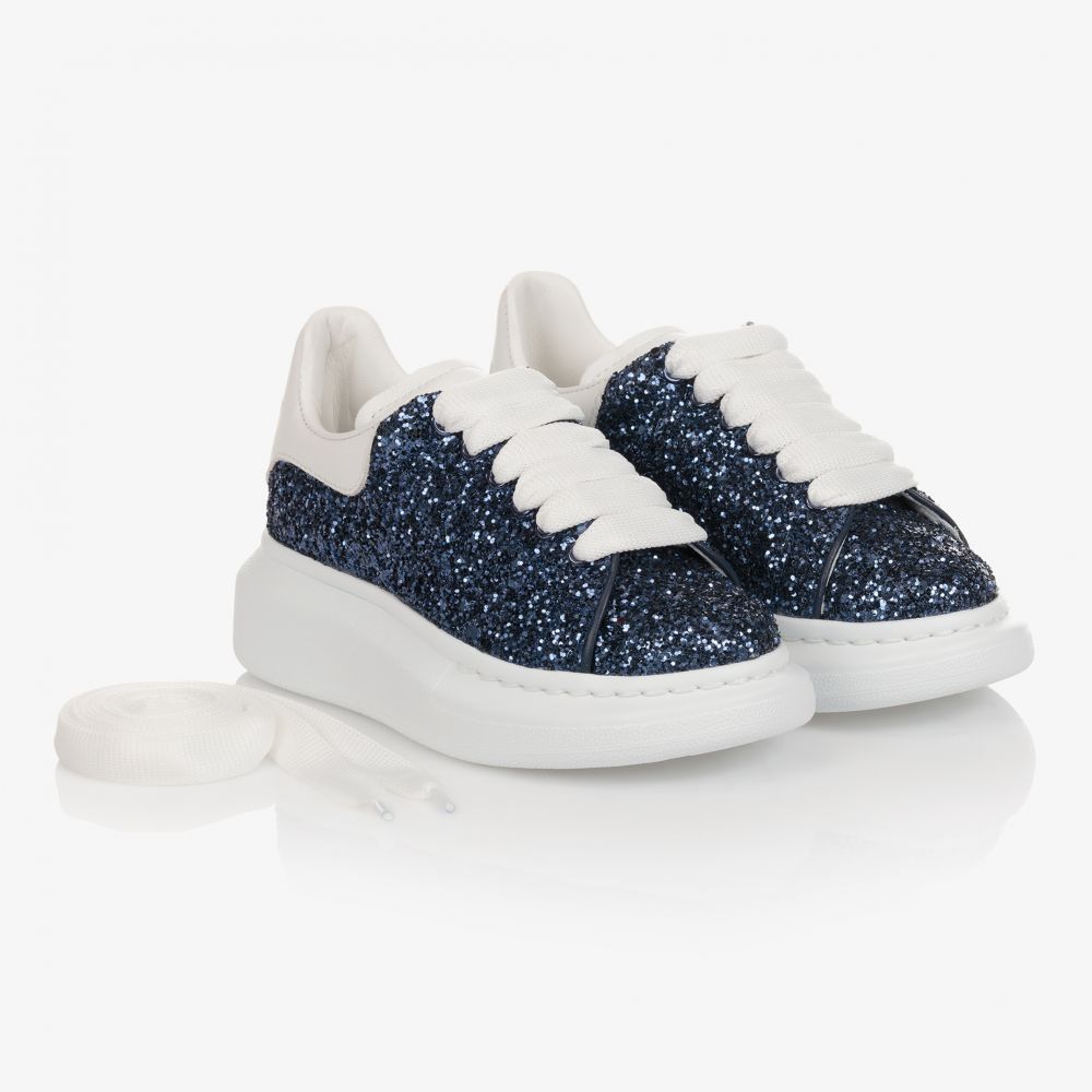 Alexander McQueen - Массивные синие кроссовки для девочек | Childrensalon