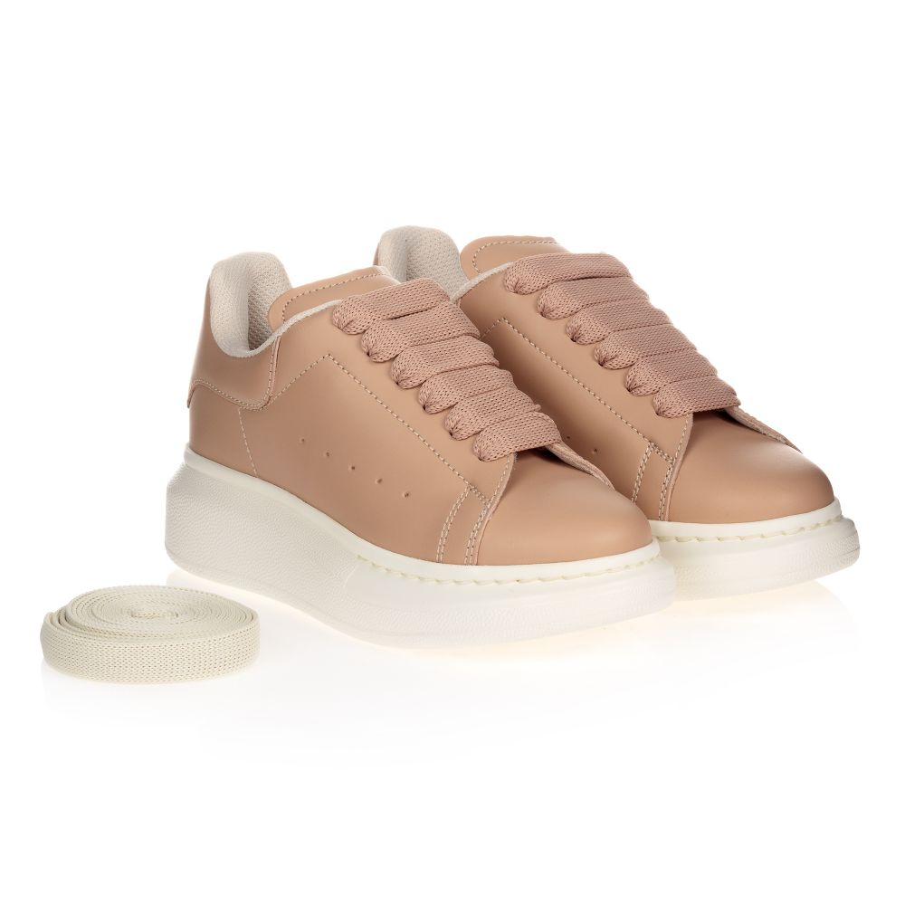 Women's Luxury Sneakers - Alexander McQueen Tread Slick Low Pink and White  Leather Sneakers