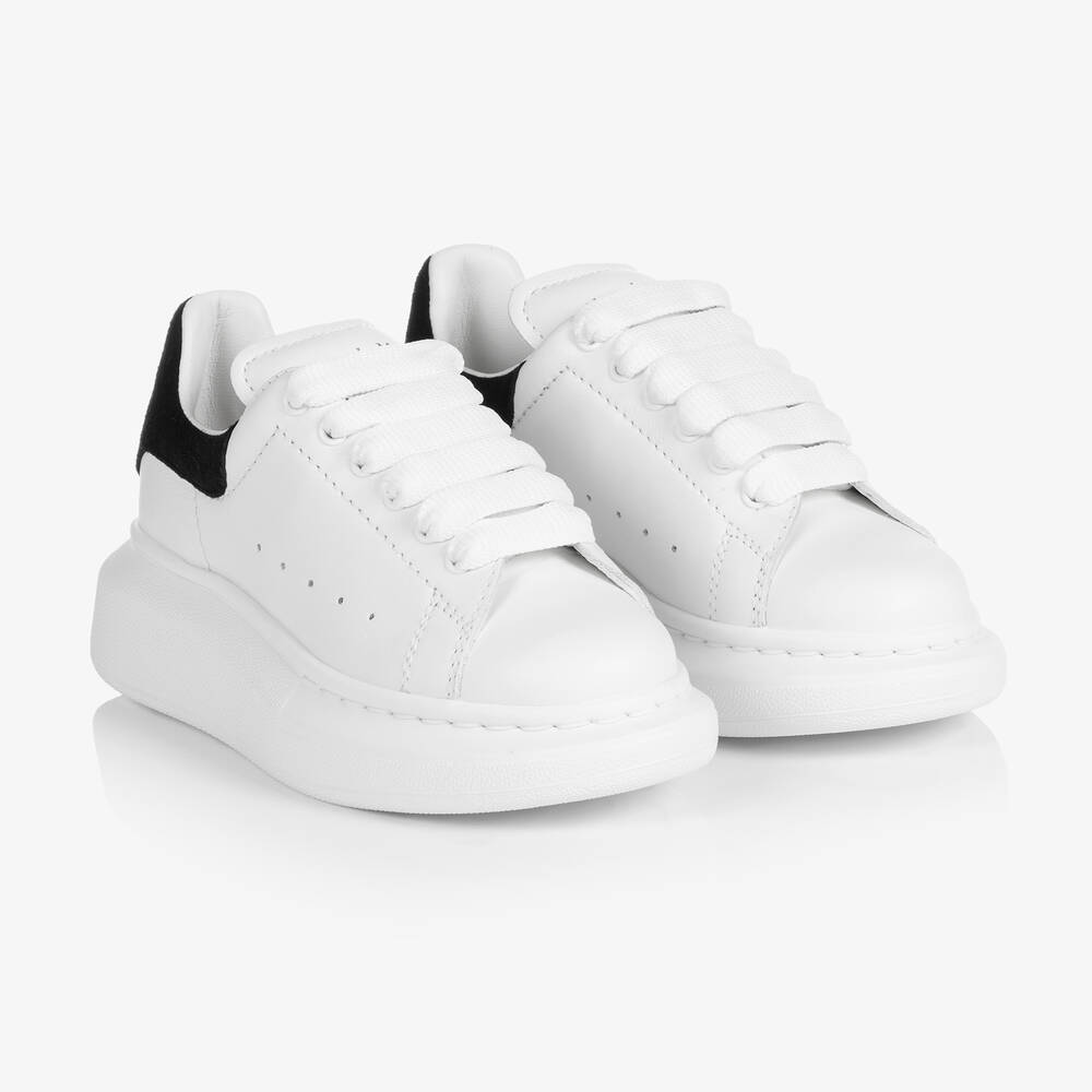 Alexander McQueen - White & Black Oversized Trainers | Childrensalon