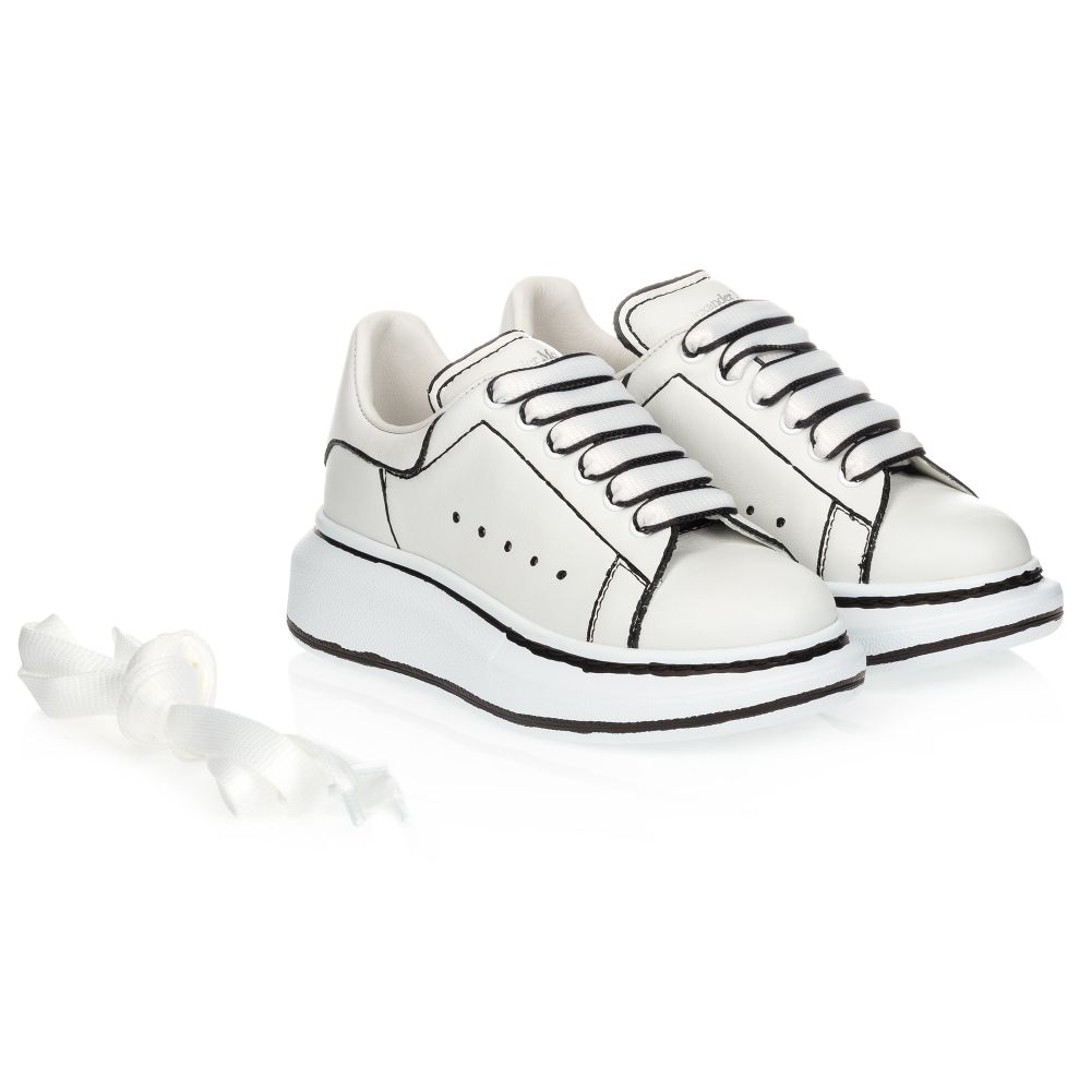 Alexander McQueen - Baskets oversize blanches | Childrensalon