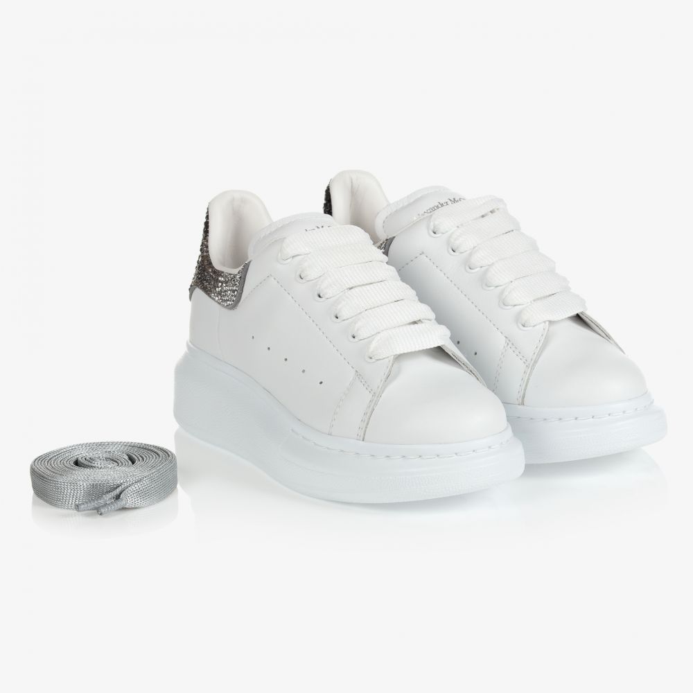 Alexander McQueen - Baskets oversize blanches | Childrensalon