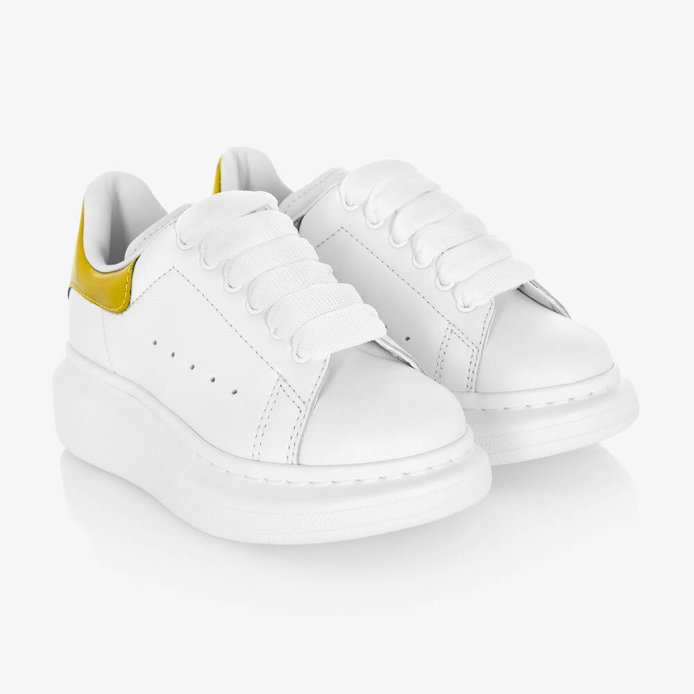 Alexander McQueen Baskets oversize blanches Childrensalon Outlet