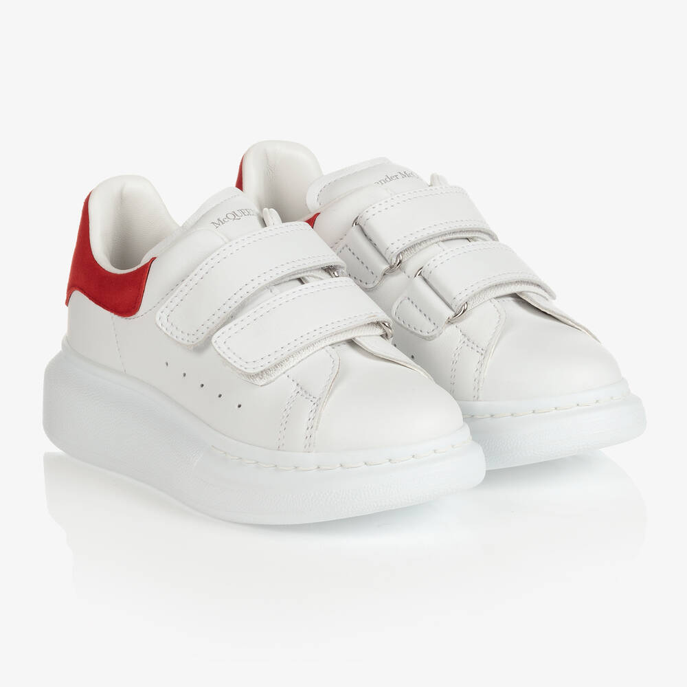 Alexander McQueen - Baskets oversize blanches rouges | Childrensalon
