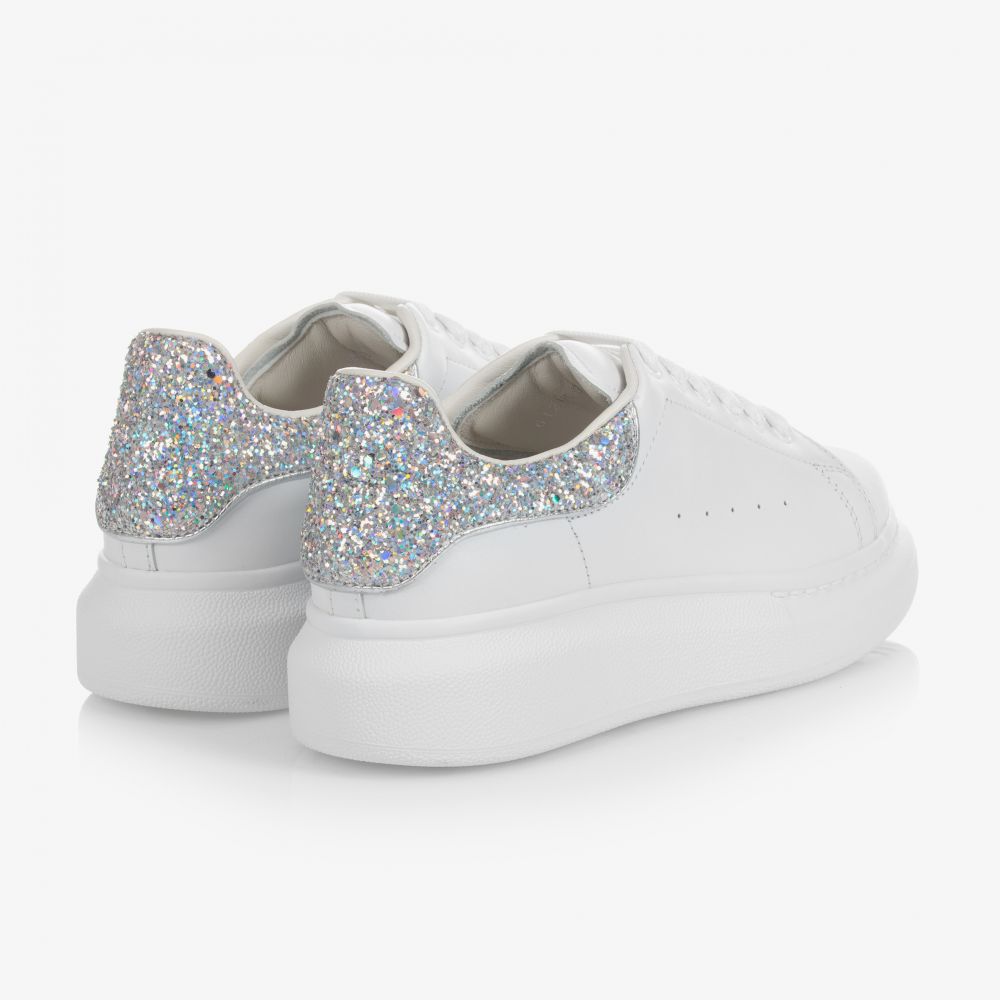 Alexander mcqueen clearance silver trainers