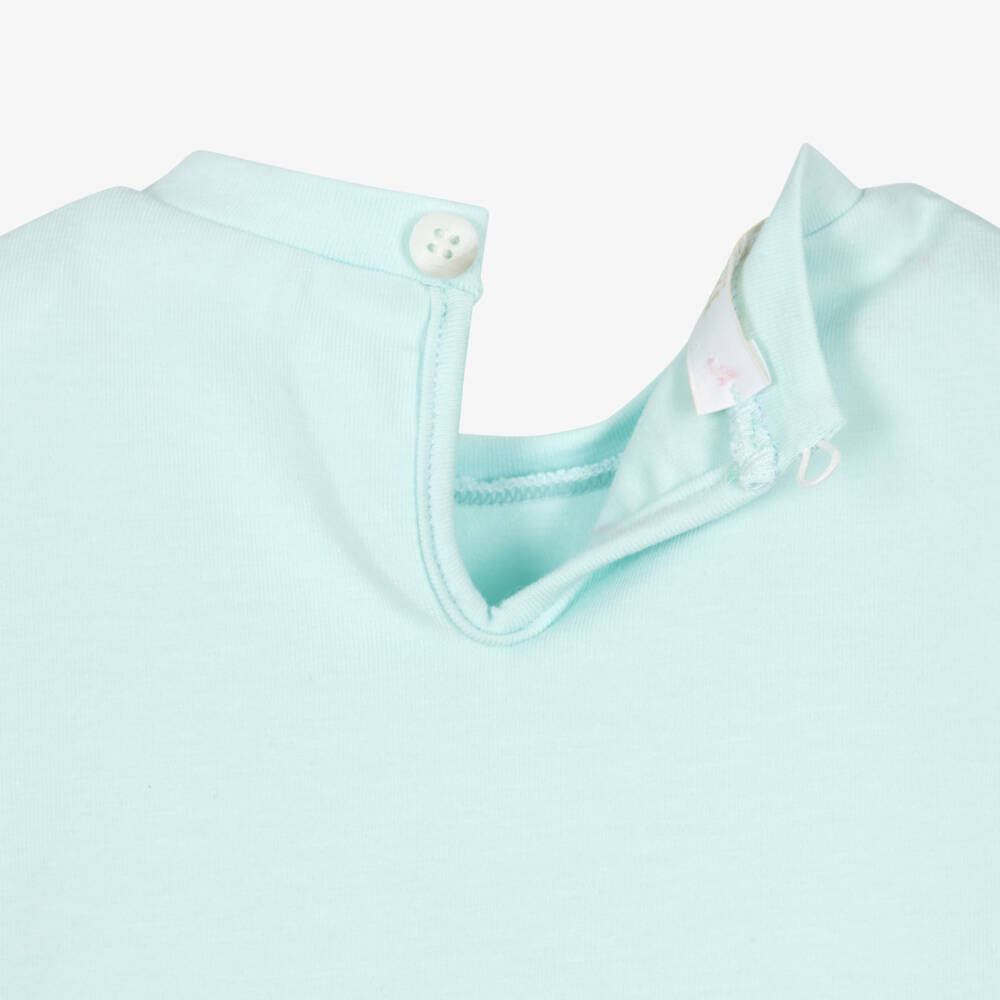 Alviero Martini-Baby Boys Aqua Co9tton T-Shirt with Geo Map Trim | Childrensalon Outlet