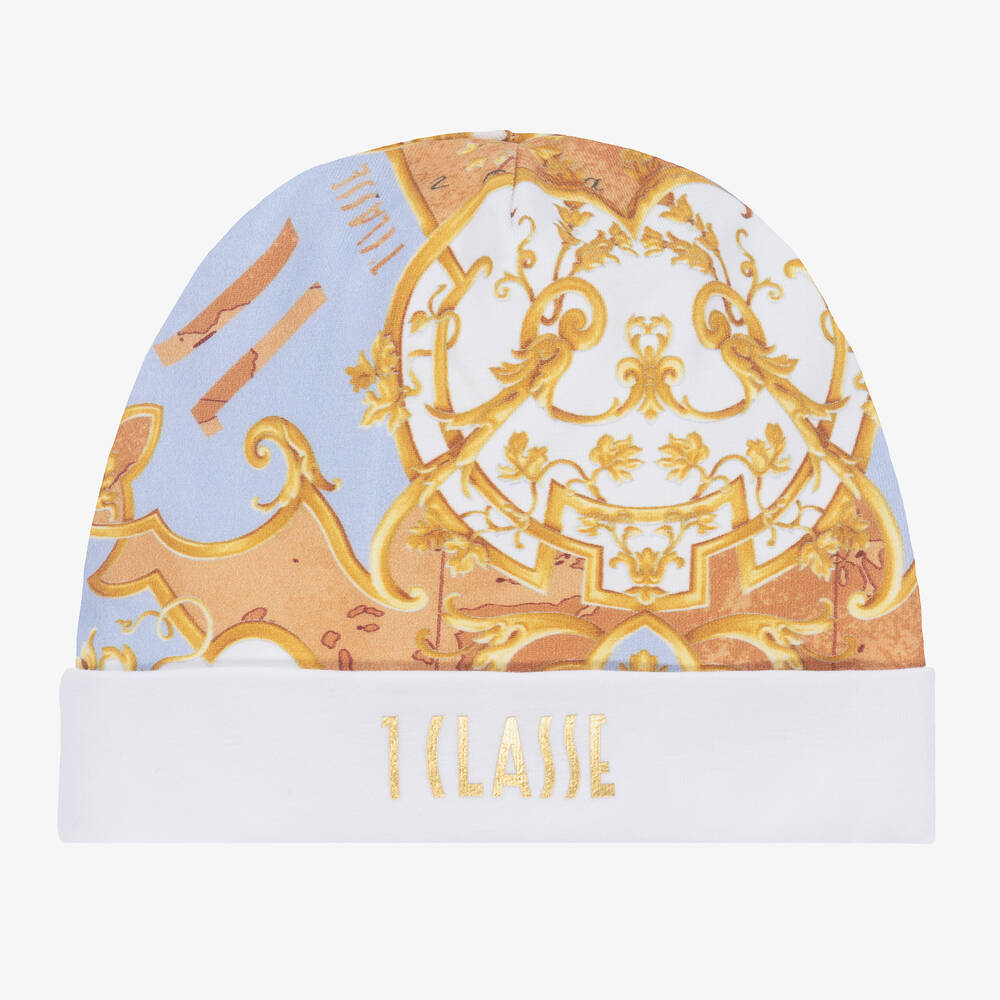 Alviero Martini - Baby Boys Blue Geo Arabic Print Hat | Childrensalon