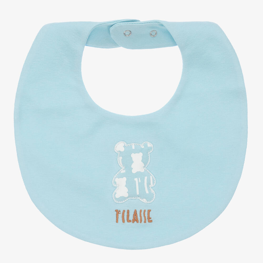 Alviero Martini - Baby Boys Blue Teddy Logo Bib | Childrensalon