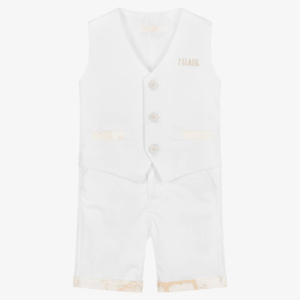 Alviero Martini-Baby Boys White Geo Map Suit | Childrensalon Outlet