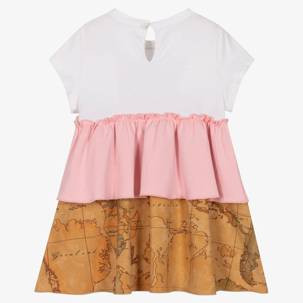 Alviero Martini Baby Girls Cotton Jersey Geo Map Dress Childrensalon Outlet