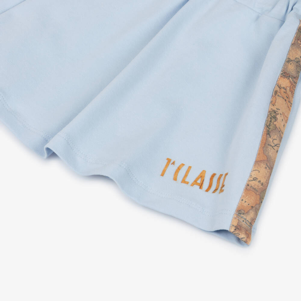 Alviero Martini-Baby Girls Pale Blue Skirt with Geo Trim | Childrensalon Outlet