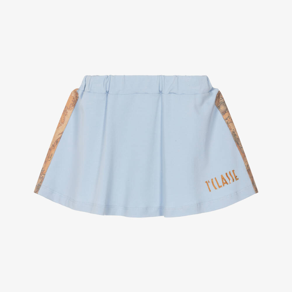Alviero Martini-Baby Girls Pale Blue Skirt with Geo Trim | Childrensalon Outlet