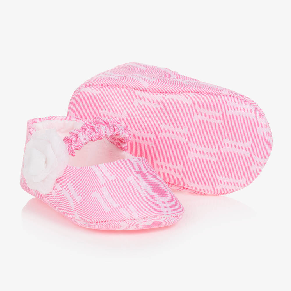 Alviero Martini - Baby Girls Pink Logo Pre-Walkers | Childrensalon