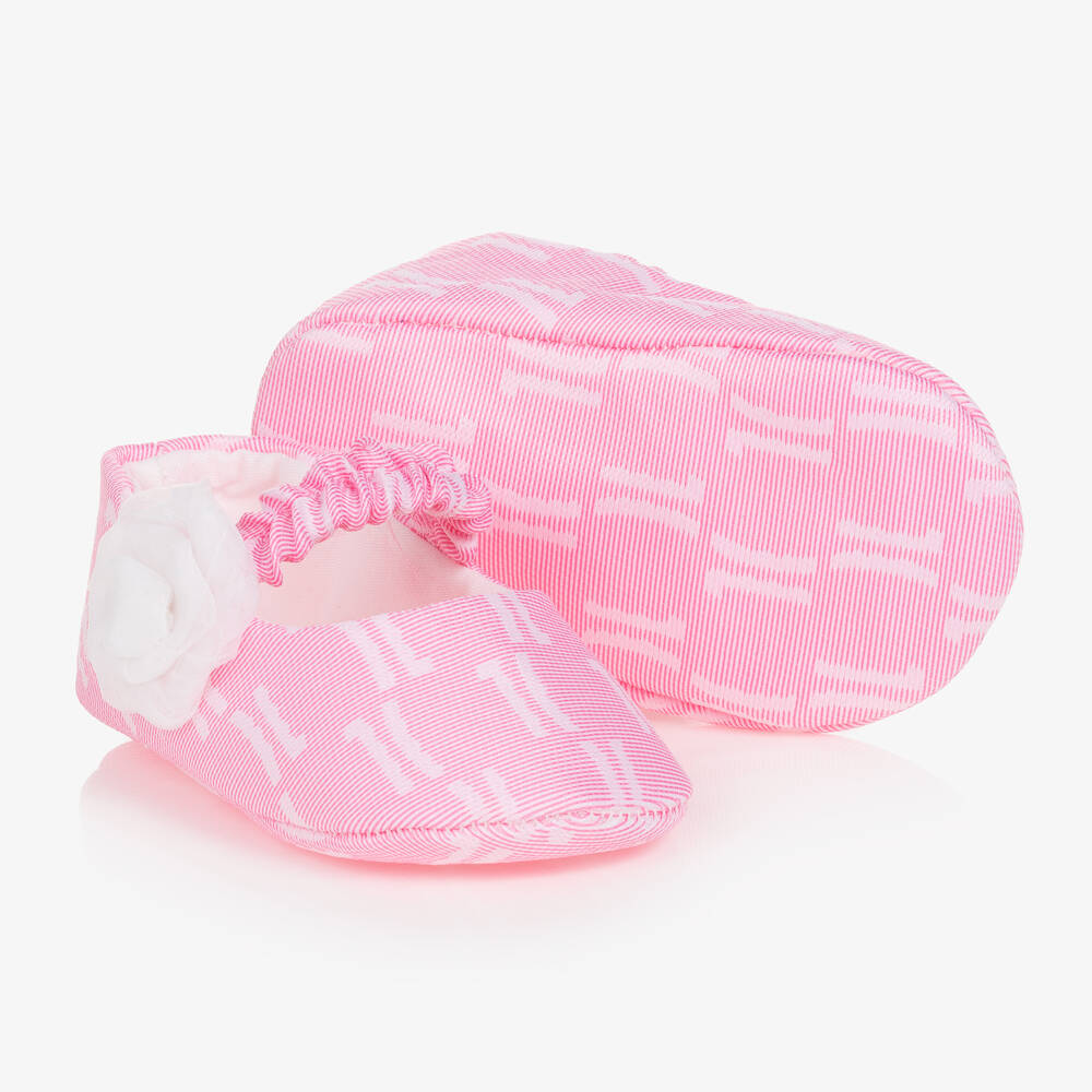 Alviero Martini Baby Girls Pink Logo Pre Walkers Childrensalon