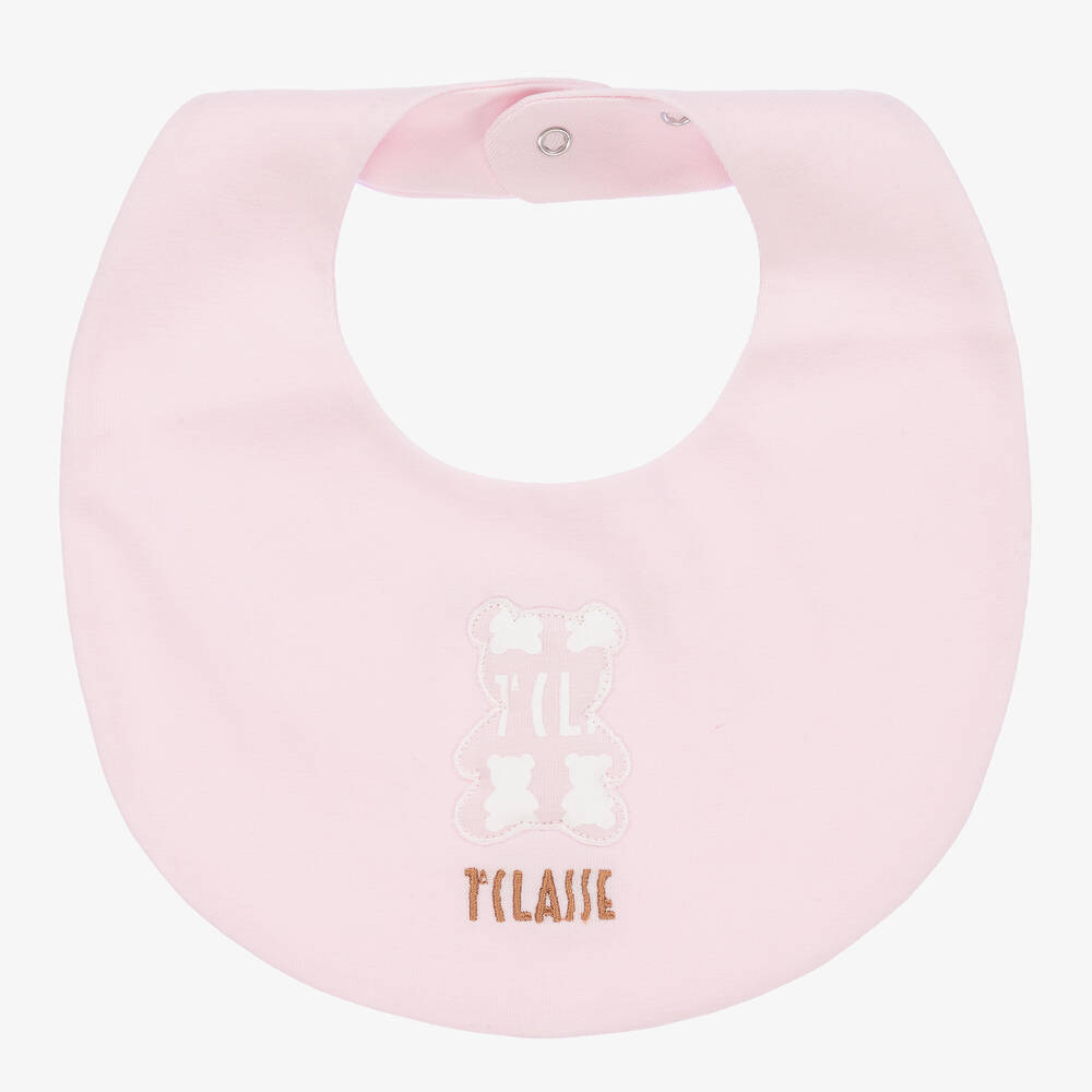 Alviero Martini - Baby Girls Pink Teddy Logo Bib | Childrensalon