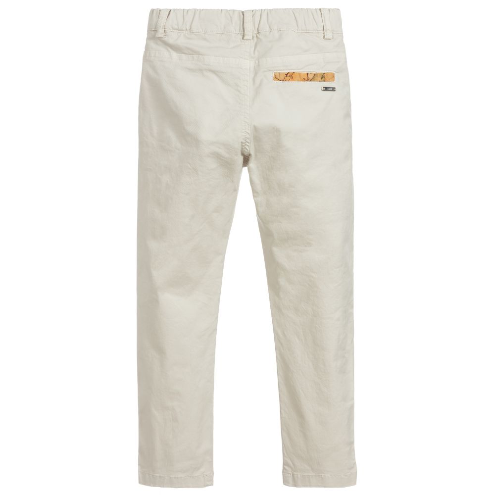 Alviero Martini-بنطلون قطن غاباردين لون بيج للأولاد | Childrensalon Outlet