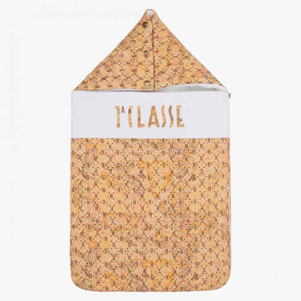 Alviero Martini-Beige Logo Baby Nest (70cm) | Childrensalon Outlet