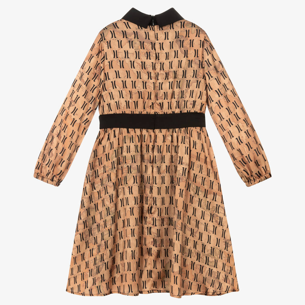 Alviero Martini-Beige Viscose Geo Map Dress | Childrensalon Outlet
