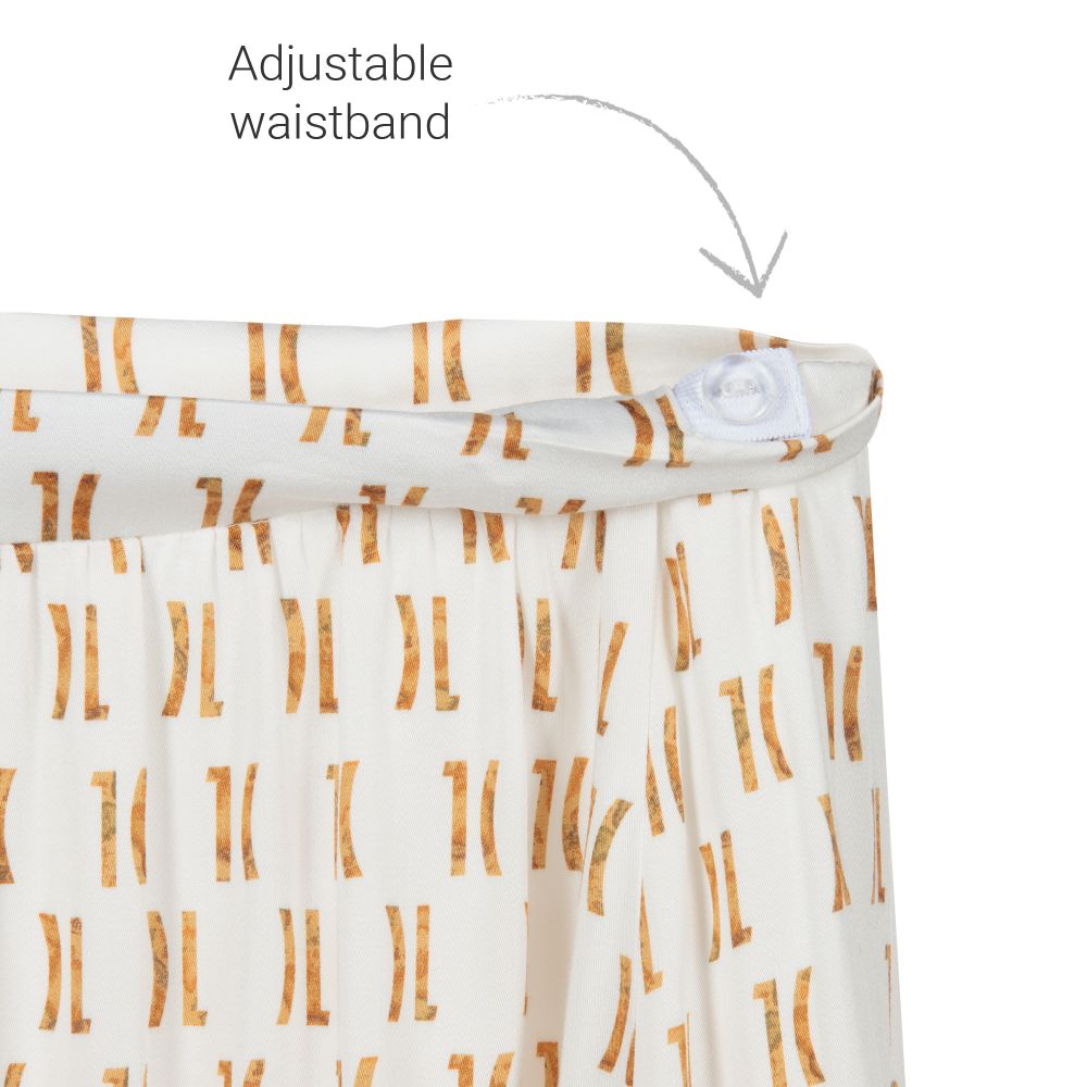 Alviero Martini-Beige Viscose Geo Map Skirt | Childrensalon Outlet